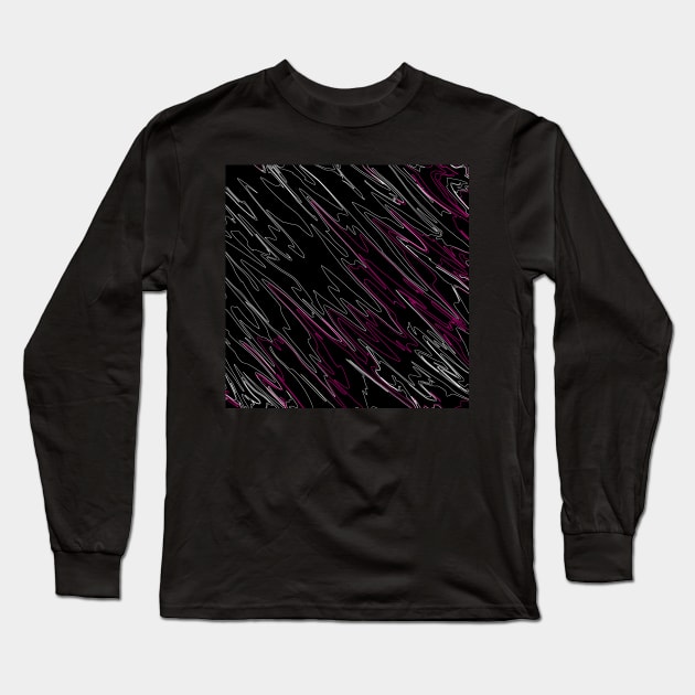 Marbled Black Pink Long Sleeve T-Shirt by BlakCircleGirl